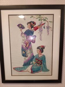 Embroidered Picture Of Geisha Girls